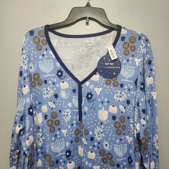 Little Sleepies Blue Pajama Top Size XXL New With Tags - Picture 2 of 6
